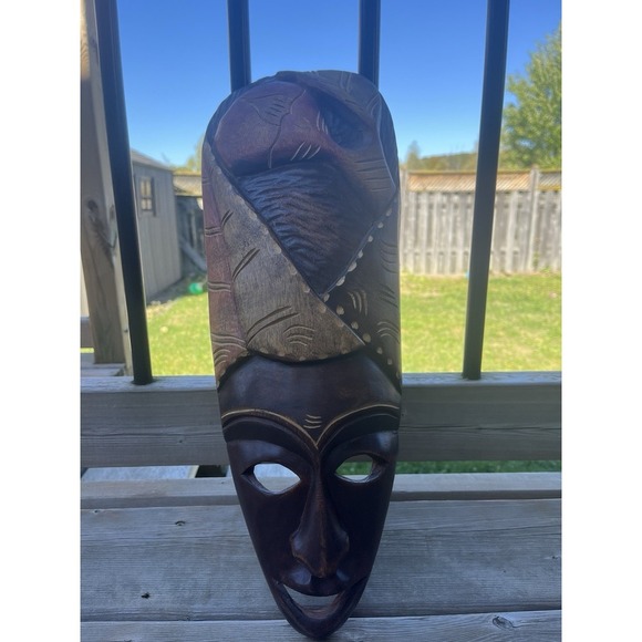 Vintage Huge African Wooden Mask Good condition. Wall Decor - Picture 11 of 11